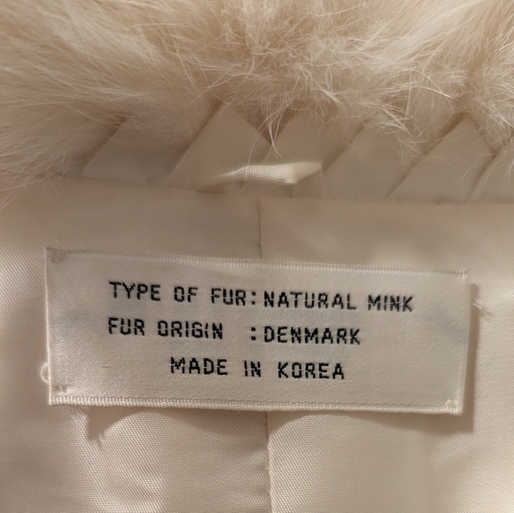 White Mink Convertible Jacket w/ Fox Trim - Picture 8 of 11